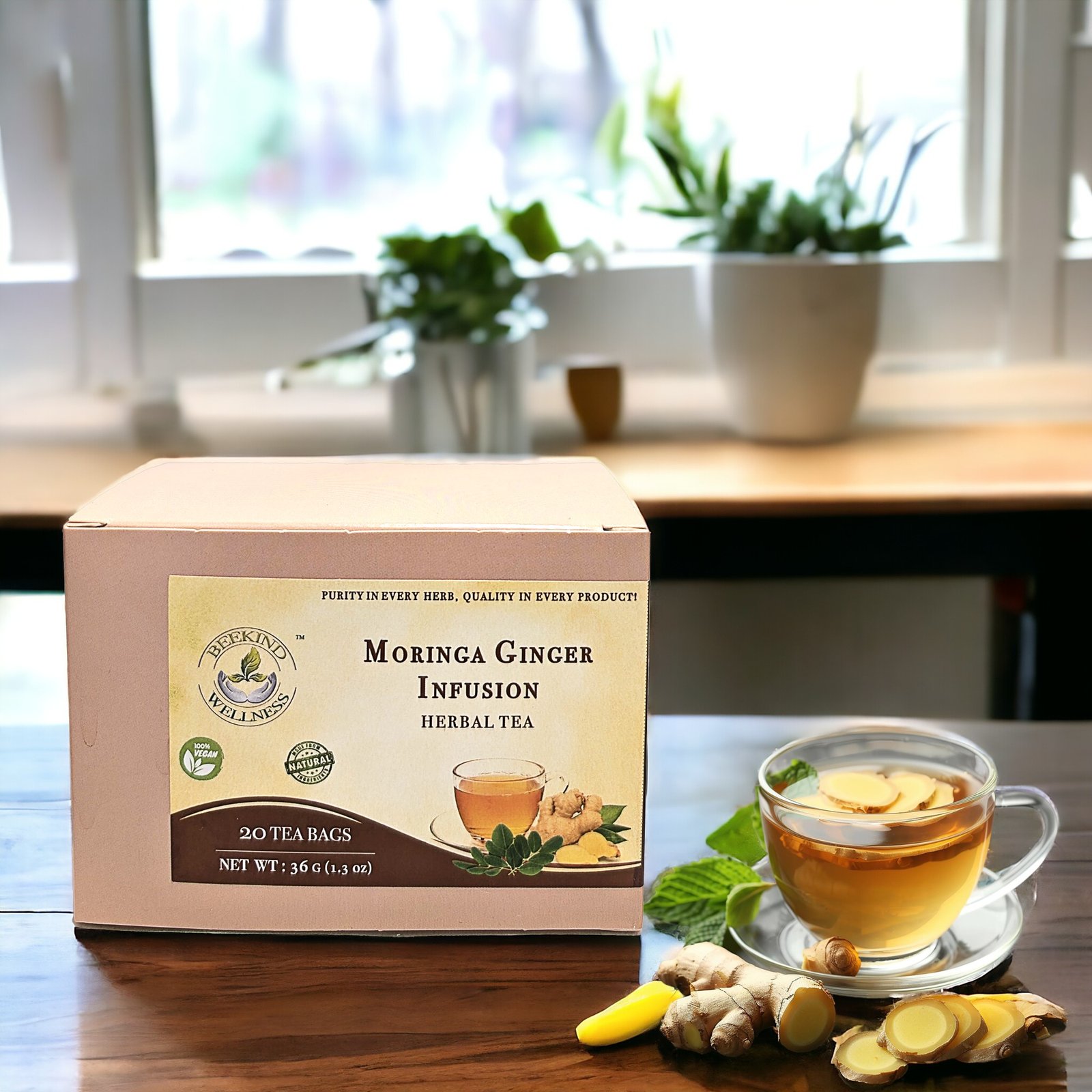 Moringa Ginger Infusion - 20 Tea Bags - Image 2